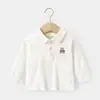 Camisa POLO Listrada para Bebê Roupas Infantis Roupas de Menino Top com Gola para Bebê Roupas de Outono Elegante Versátil Roupas de Manga Longa Moderno