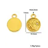 Pendente Pequeno Cruzado Aço Inoxidável Banhado a Ouro 18K Estrela Lua Sol Coração Pingente DIY Colar Brinco Acessórios de Joia