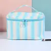 Nueva Bolsa de Cosméticos Transparente a Rayas Arcoíris Portátil para Viaje, Bolsa de Almacenamiento, Neceser