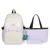 Mochila de Viagem 2026 Nova Cor Contrastante, Conjunto Simples de Três Peças para Mochila Escolar de Alunos do Ensino Fundamental e Médio, Mochila de Grande Capacidade