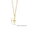 Collar Europeo y Americano Transfronterizo de Acero Inoxidable con Colgante Cuadrado de Zirconia Lujoso para Mujer, Cadena de Clavícula Fresca y de Gama Alta