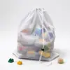 Bolsa de Almacenamiento para Juguetes Infantiles Bolsa de Malla con Cordón Organizador de Bloques de Construcción Lego Bolsa de Malla con Cordón Blanco Clasificación y Almacenamiento