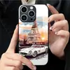 Aplicável à Capa de Vidro Temperado Apple 18PRO 17PROMAX Torre Eiffel Capa Protetora iPhone16 Carro Esportivo 17E