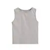 Moderna blusa regata preta de estilo europeu, nova, com gola redonda, decote nas costas para mulheres, top sem mangas minimalista de verão com recortes na cintura para afinar.