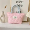 Bolsa de almoço acolchoada em formato de abóbora doce estilo coreano, cor sólida, grande capacidade, bolsa de mão para meninas, bolsa portátil para mamães