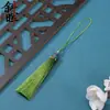 Colgante con borla de flecos de seda helada y corona de cloisonné de estilo antiguo para decoración de abanico Hanfu, marcapáginas, peine, adorno colgante