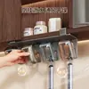 Suporte Antibacteriano para Escova de Dentes Copo para Escova de Dentes Sem Furo Copo para Enxaguante Bucal Prateleira de Montagem na Parede Banheiro Montado na Parede Elétrico Família