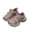 Zapatillas tipo "dad shoes" súper populares para mujer, nuevo modelo primavera 2026, malla transpirable, suela gruesa, que aumentan la altura, zapatillas casual retro