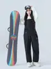 Overol de Esquí Pantalones de Esquí para Hombres y Mujeres Impermeable Engrosado Holgado 3L Completamente Sellado Traje de Esquí Traje Chapa Una Pieza