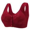Sutiã de Meia-idade com Fecho Frontal Transfronteiriço Plus Size Roupa Íntima Fina Sutiã Push-up Top Feminino Sutiã Nadador Beauty Back Sem Aro