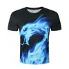 Moda Masculina Casual Cráneo Blanco y Negro 3D Pareja Impresión Digital 3D Camiseta Holgada para Hombres y Mujeres Mangas Cortas