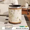 Nueva Sala de Té de Estilo Chino, Casa de Té, Cubo de Basura Redondo de Cuero, Uso en Habitación de Hotel, Sala de Estar Retro de Estilo Chino, Alto Valor Estético