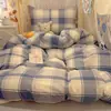 Xiangling Campus Fresco y Sencillo Juego de Tres Piezas para Dormitorio Estudiantil, Compra Única de Juego de Ropa de Cama de Seis Piezas