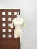 Moda Quente Tendência Nova York Supermodelo Cleanfit Macacão Polo Canelado + Conjunto de Saia de Tricô com Cinto de Couro para Mulheres