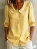 Camisa de verano a rayas para mujer, estilo nuevo, de manga media, corte holgado, casual, transfronteriza europea y americana de Amazon, nicho para commuters