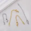 Cadena de Cola de Extensión de Color Conservante Chapada en Oro Real de 14K con Cierre de Langosta Colgante de Circonita Accesorios DIY Accesorios para Collares y Pulseras Hechos a Mano