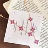 Pulsera de Flor de Cuatro Hojas Morada Estilo Xiaohongshu Exquisita Nicho Versátil Accesorio Joyería para Mano Femenina Gama Alta Lujo Ligero