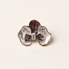 Fivela de metal esmaltada em formato de flor de luxo com gota de óleo e incrustação de diamantes, fivela de flor de formato irregular para decoração DIY de casacos e sobretudos, acessório de vestuário