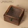 Caixa de Joias de Vidro com Tampa de Flor Begônia Retro com Fechadura Pequena Caixa de Madeira Armazenamento de Mesa Caixa de Embalagem de Pulseira e Contas de Alta Qualidade