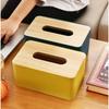 Caja de Pañuelos de Color Escandinavo Sala de Estar de Hotel Caja de Pañuelos de Madera Rollo de Papel con Impresión Publicitaria Cubierta para Pedidos de Restaurante