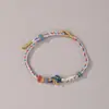Pulseira Trançada com Nó Flor de Pessegueiro DIY, Cordão Semi-Acabado 'Nunca se Separando', Pulseira de Casal com Nó Flor de Pessegueiro Multicolorida Feita à Mão