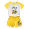 Traje de verano para niños y niñas de Baokemeng, ropa de casa nueva, pantalones cortos de algodón de manga corta para niños, traje informal fino de dos piezas