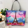 Bolso de Hombro Nuevo Estampado, Bolso de Lona para Mujer de Mano, Bolso Tote Estilo Coreano de Gran Capacidad, Bolso Artístico para Estudiante