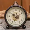 Suministro Exclusivo Transfronterizo de Relojes Despertadores Metálicos Retro, Relojes de Escritorio Silenciosos de 5 Pulgadas para Mesita de Noche, Relojes Elegantes para Sala de Estar y Dormitorio, Relojes de Mesa Estilo Europeo