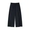 Pantalones de Algodón Sarga para Mujer, Cortos de Pierna Ancha, Nuevo Estilo Primavera/Verano/Otoño 2026, Cintura Elástica, Pantalones Falda Casual Adelgazantes
