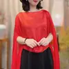 Nuevo Chal de Punto Estilo Hada para Verano, Abrigo Transpirable de Color Sólido, Chal de Moda para Vacaciones, Bufanda Decorativa de Seda para Mujeres