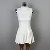 Moda Femenina Estilo Nuevo Dongdaemun Coreano, Elegante y Sexy, Estilo Puro Deseo, Ceñidor de Cintura Alta, Vestido sin Mangas Plisado que Favorece la Figura