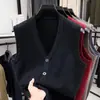 2027 Novo Colete de Tricô Masculino Roupa de Trabalho Business Cor Sólida Colete Cardigan de Tricô Comércio Exterior Atacado Vendas em Volume