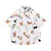 Camisetas de Manga Corta Divertidas con Dibujos Animados y Graffiti Estilo Hong Kong Veranieño para Hombres y Mujeres Estilo Dopamina Sueltas Dulces Florales Camisas Modernas