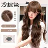 Peruca Completa para Mulheres com Franja, Cabelo Longo Ondulado, Cacheado tipo Ovo de Lã, Peruca Completa Natural para o Dia a Dia