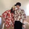 Camisa hawaiana elegante de estilo Hong Kong para vacaciones en la playa, estilo vintage, para hombres y mujeres, camisa holgada de manga corta con flores, a la moda