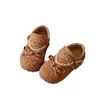 Sapatos Pequenos de Couro Redondos Macios para Crianças 2026 Novo Estilo de Outono Sapatos de Uma Cor com Laço para Meninas Sapatos de Princesa Doces e Estilosos
