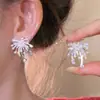 Pendientes de Fuegos Artificiales de Perlas y Diamantes Brillantes y Únicos, Pendientes de Moda y Elegantes con un Toque de Lujo, Exquisita y Elegante Joyería para Orejas