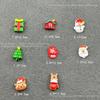Adornos navideños de dibujos animados para uñas, alces, muñecos de nieve, resina, venta al por mayor