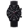 Reloj Deportivo de Cuarzo para Hombre, Reloj Analógico Estilo Carreras con Correa Negra de Silicona y Marcadores Blancos en la Esfera
