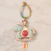 Nuevo Colgante de Hebilla de Anillo de Caballo Giratorio de Brocado Song Estilo Chino Colgante de Llavero Decoración para el Año del Caballo Riqueza Instantánea DIY