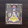 Núcleo de Pintura Thangka Tocado con Oro con Dragón Cinco Ancianos, Dios Amarillo de la Riqueza, Ocho Deidades Guardianas, Núcleo de Pintura Thangka Tocado con Oro, Lienzo Especial para Pintura Thangka