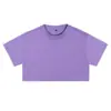 Top Corto Europeo de Talla Ins para Mujer de Algodón Puro Estilo Chica Picante Top Holgado Camiseta de Manga Corta para Mujer con Logo Impreso