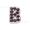 Letras de diamante de 8 mm, aleación de zinc alfanumérica, para manualidades, estilo inglés, con letras de diamante púrpura, accesorios de joyería