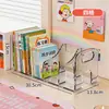 Estante de mesa de acrílico, suporte de livros transparente, divisor de armazenamento de livros para estudantes, prateleira organizadora de mesa para dormitório