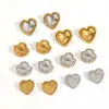 Pendientes de Acero Inoxidable Dorados Más Vendidos Transfronterizos, Femeninos, Modernos y de Alta Gama, Chapados en Oro Real de 18K