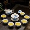 Recepção Conjunto de Chá Pequeno Doméstico Estilo Japonês Sala de Estar Simples Escritório Conjunto de Chá Kung Fu Xícara de Chá de Cerâmica Bule Bandeja de Chá