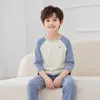 Conjunto de Ropa de Casa para Niños: Conjunto de Top de Manga Larga y Pantalones de Nueve Puntos para Niños, Pijama Antibacteriano 7A, Top para Casa, Pantalones para Casa para Niñas