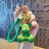 Llavero Colgante Oso Violento de Dibujos Animados de Resina Encanto para Bolso de Pareja Cordón para Llave de Coche Colgante para Teléfono Pequeño Regalo