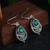 Zhenrong, Amazon, oferta transfronteriza, pendientes retro de turquesa, pendientes de plata tailandeses de moda europea y americana, joyería para las orejas.