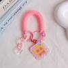 Llavero de Cuerda de Color Primavera Colgante de Placa Acrílica de Doble Cara Cuerda Elástica Estirable para Muñeca Cuerda Antipérdida Decoración Colgante para Bolso